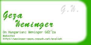 geza weninger business card